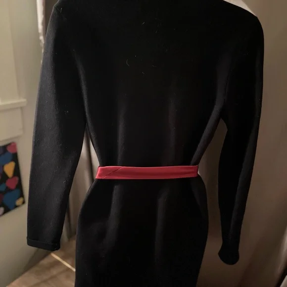 Talbots open black cardigan with white trim size POS belt not included - Picture 5 of 10